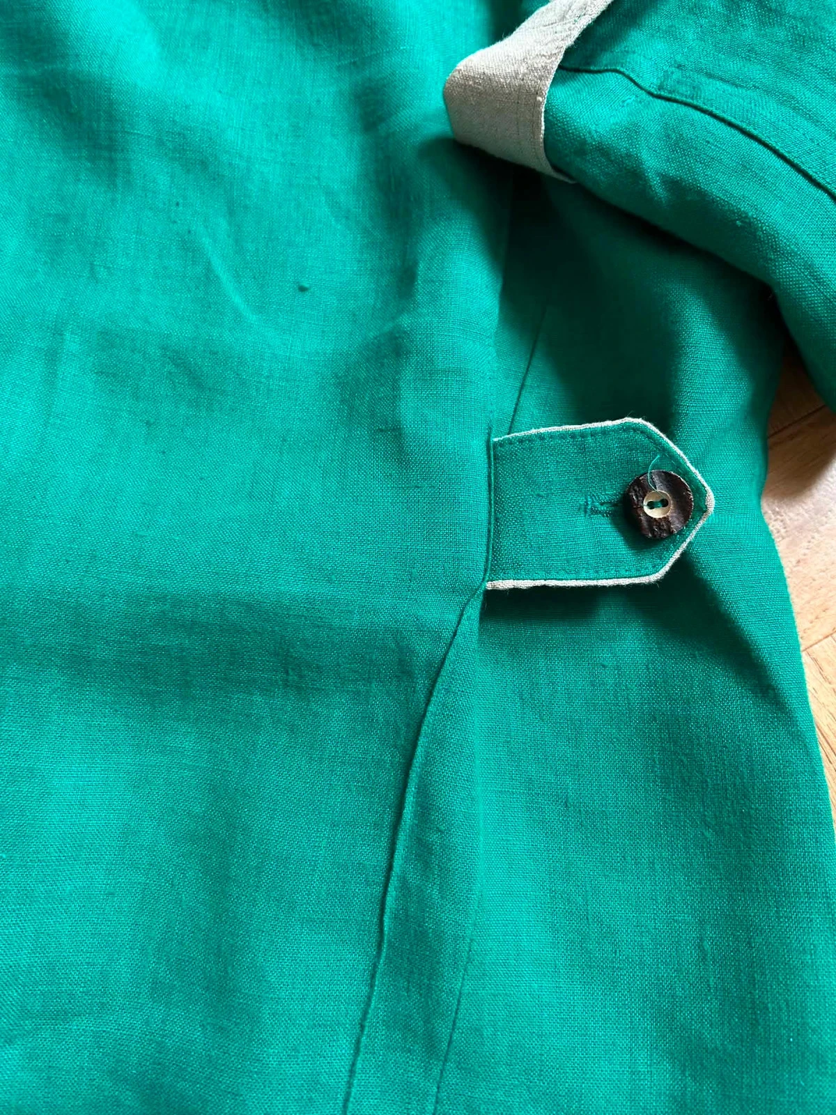 🦚Blazer 100% linnen emeraldgroen vintage 80s90s cottagecore Oostenrijkse smaragd linnen retro jas 36/38🌿 – photo 13